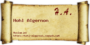 Hohl Algernon névjegykártya